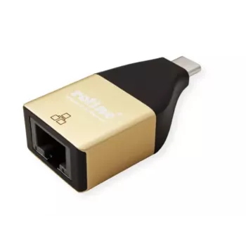 ROLINE adapter złącza USB Type C na RJ-45 Czarny Złoty 12.02.1111