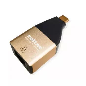 ROLINE adapter złącza USB Type C na RJ-45 Czarny Złoty 12.02.1111