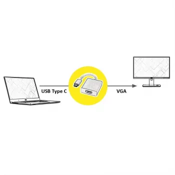 Adapter kablowy wideo ROLINE 12.03.3210 USB Type-C na HDMI Type A 0,1 m srebrny