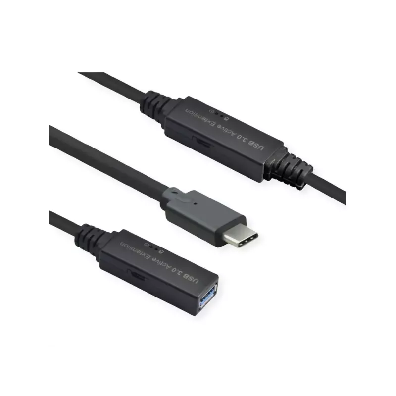 ROLINE Kabel USB 12.04.1066 USB 3.2 Gen 1 10 m USB C USB A Czarny