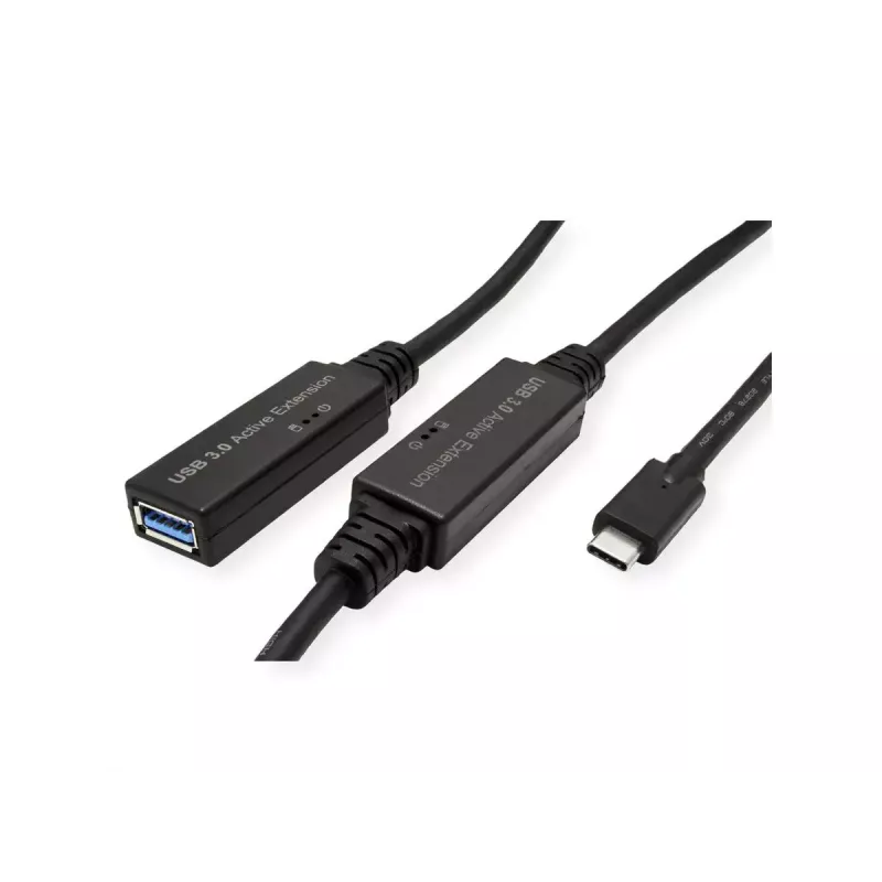 ROLINE Kabel USB 12.04.1066 USB 3.2 Gen 1 10 m USB C USB A Czarny