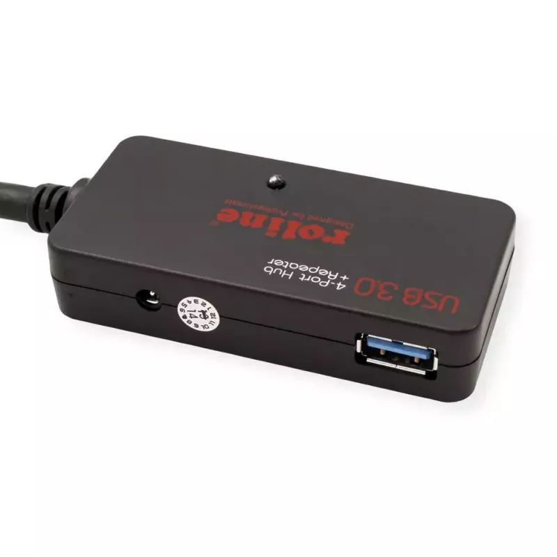 ROLINE USB 3.2 Gen 1 Hub 4 Porty z Repeaterem czarny 10 m
