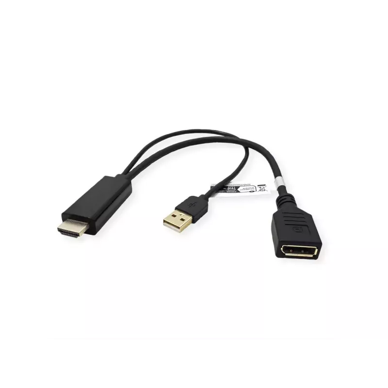 Adapter kabla wideo VALUE 12.99.3146 0,3 m HDMI Typ A DisplayPort Czarny