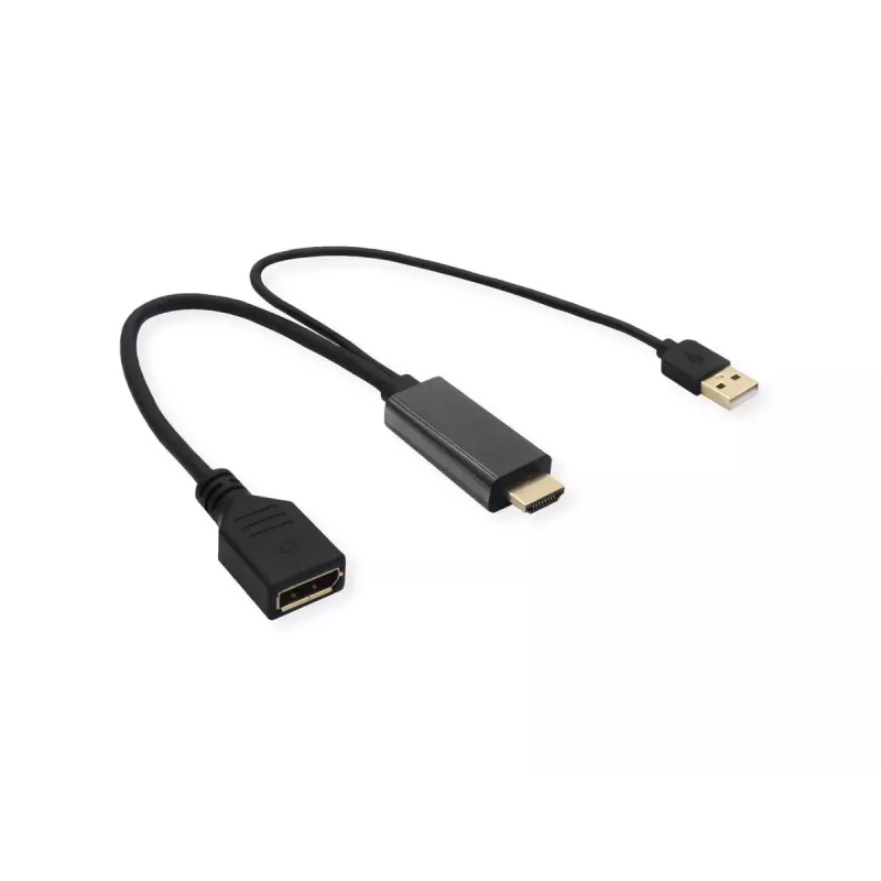 Adapter kabla wideo VALUE 12.99.3146 0,3 m HDMI Typ A DisplayPort Czarny