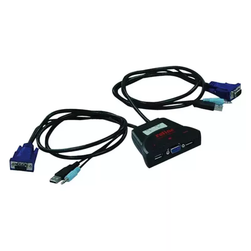 Przełącznik KVM ROLINE Star 1 użytkownik 2 komputery Audio USB