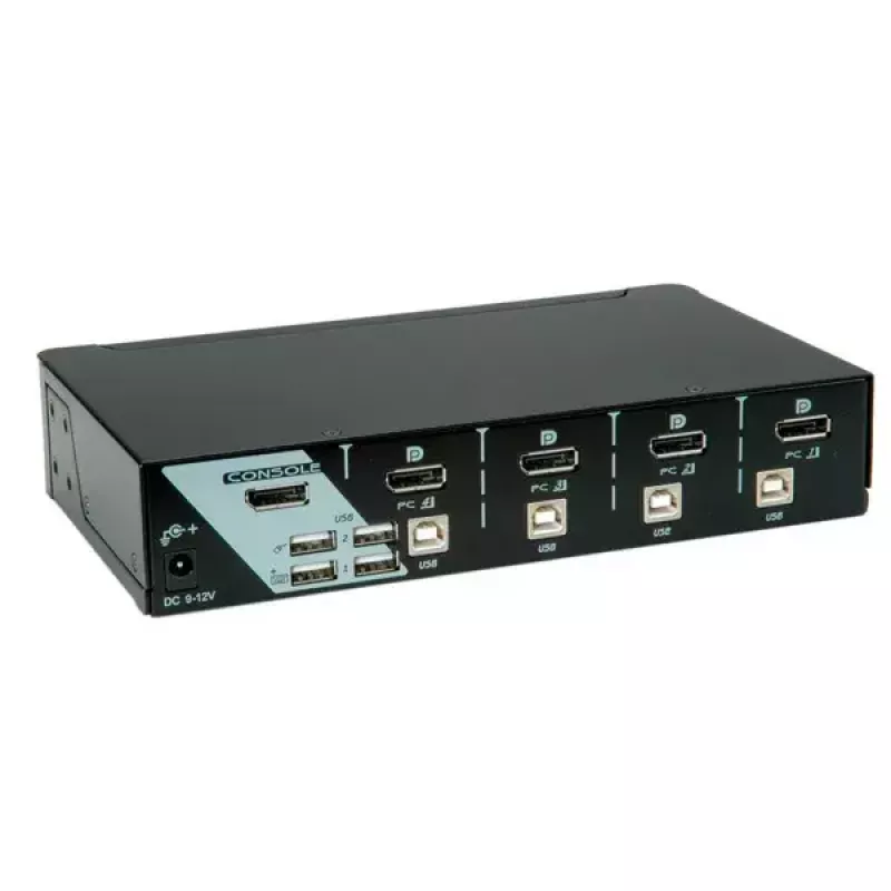 Przełącznik KVM ROLINE 1 użytkownik 4 komputery DisplayPort z hubem USB
