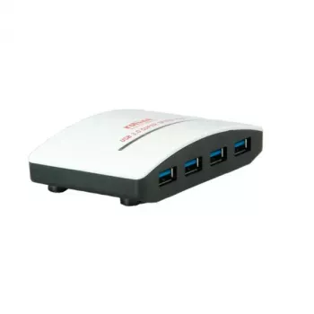 Koncentrator USB ROLINE Czarno-Biały 4 porty z zasilaczem