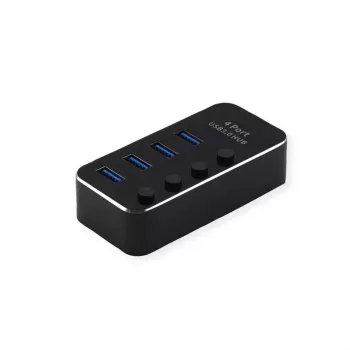 Hub USB ROLINE 14.02.5056 USB 3.2 Gen 1 Type-A 5120 Mbit/s Czarny