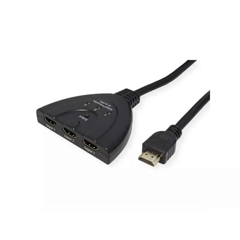VALUE przełącznik wideo HDMI 14.99.3567, HDMI, 4K (3840x2160) 60 Hz, 3 wejścia, czarny