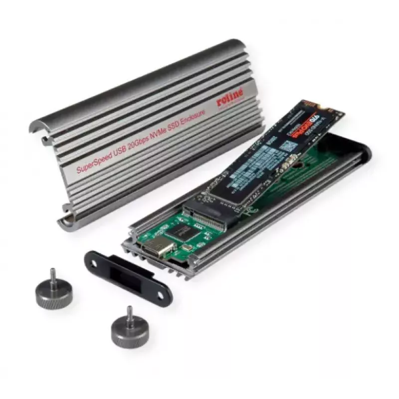 Obudowa SSD ROLINE 16.01.4147 M.2 Aluminium Czarna 20 Gbit/s