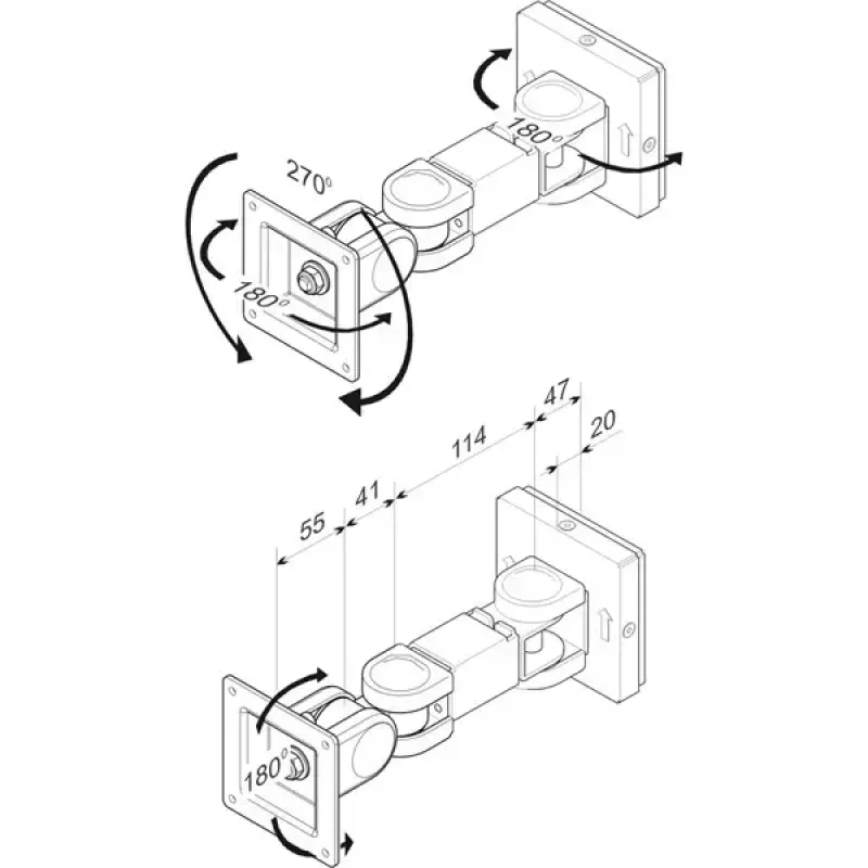 ROLINE LCD Monitor Wall Mount Kit 3 Joints Maksymalny udźwig 6 kg