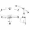VALUE Triple LCD Arm Desk Clamp Czarny — uchwyt do 3 monitorów, regulowany
