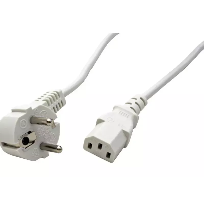 Kabel zasilający VALUE 19.99.1016 Biały 0,6 m CEE7/7 IEC 320