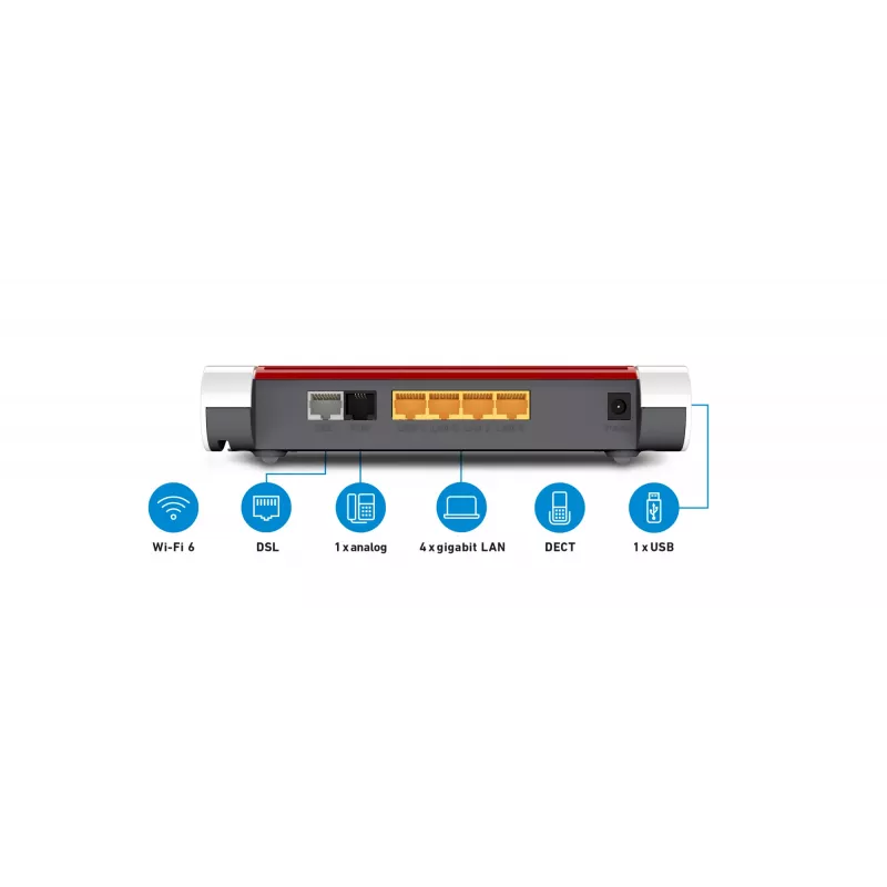 Router bezprzewodowy FRITZ! 7530 AX, Gigabit Ethernet, Dual-band (2,4 GHz / 5 GHz), Biały