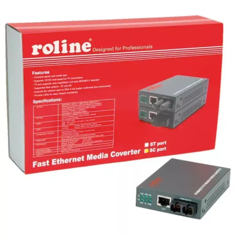 Konwerter Fast Ethernet ROLINE RC-100FX/SC