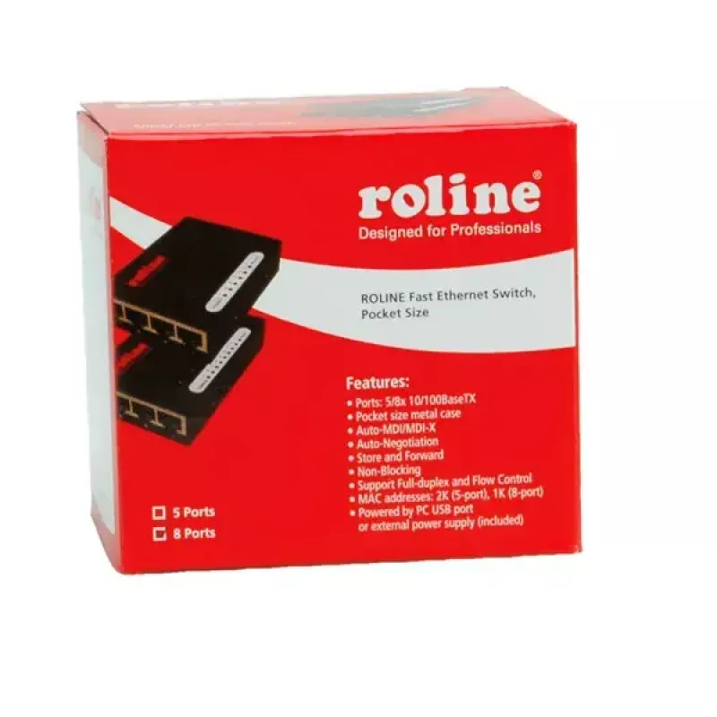Przełącznik Fast Ethernet ROLINE 21.14.3134 Pocket 8 portów