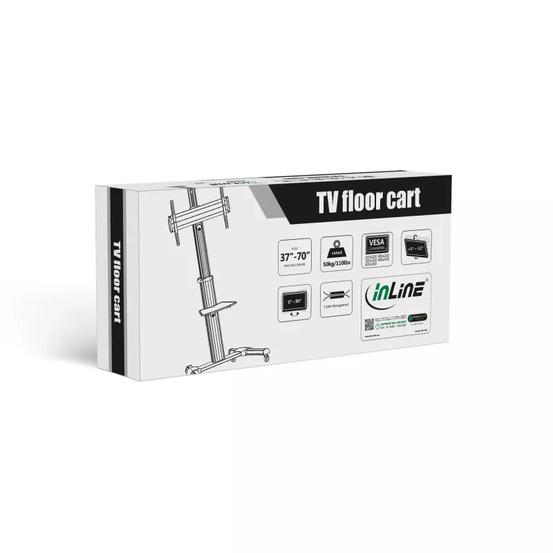 Regulowany wózek pod telewizor InLine, do telewizorów LED 37-70 cali (94-178 cm), maks. 50 kg