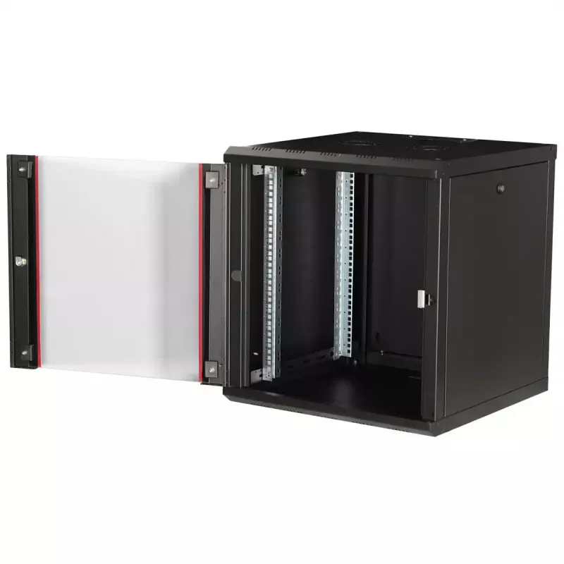 Szafa wisząca ROLINE Pro 12U 19 cali, 600x600 mm, czarna, IP20, zamek na klucz