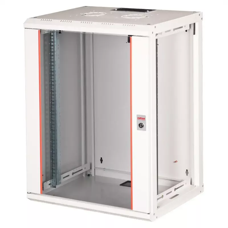 Szafa rackowa naścienna 19 cali ROLINE Pro 16U 600x450 mm, szara, zamek na klucz, IP20