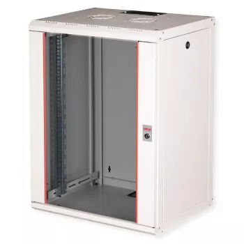 Szafa rackowa naścienna 19 cali ROLINE Pro 16U 600x450 mm, szara, zamek na klucz, IP20