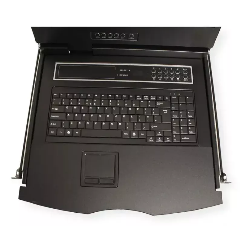 Konsola rack VALUE 26.99.0132 — 19 cali (48,3 cm) 1366×768 LCD, 1U, klawiatura szwajcarska, czarna