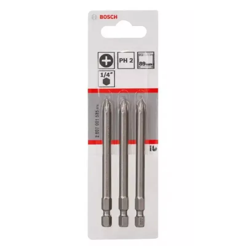 Końcówka wkrętakowa Bosch 2607001535 ekstra twarda PH2 3 szt. 89 mm