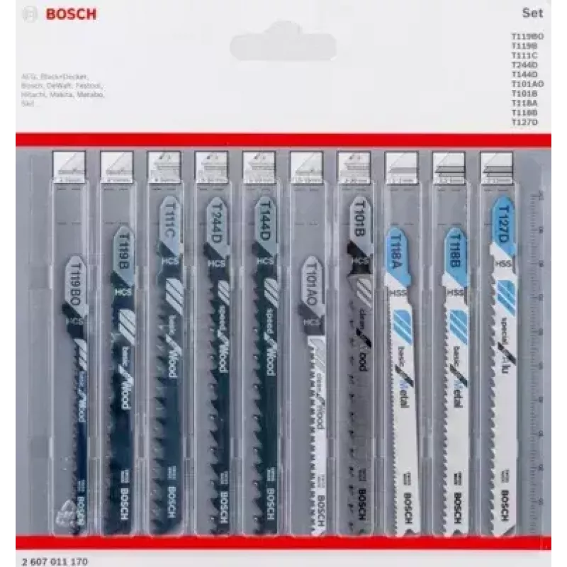 Bosch 2 607 011 170 brzeszczot do wyrzynarek/pilarek brzeszczotowych/pilarek szablastych Brzeszczot do wyrzynarki 10 szt.