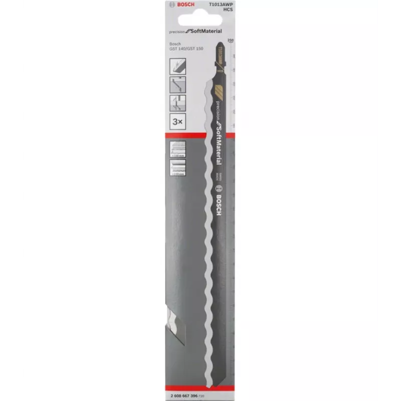 Bosch 2608667396 Brzeszczot do wyrzynarki Stal wysokowęglowa (HCS) 3 szt.