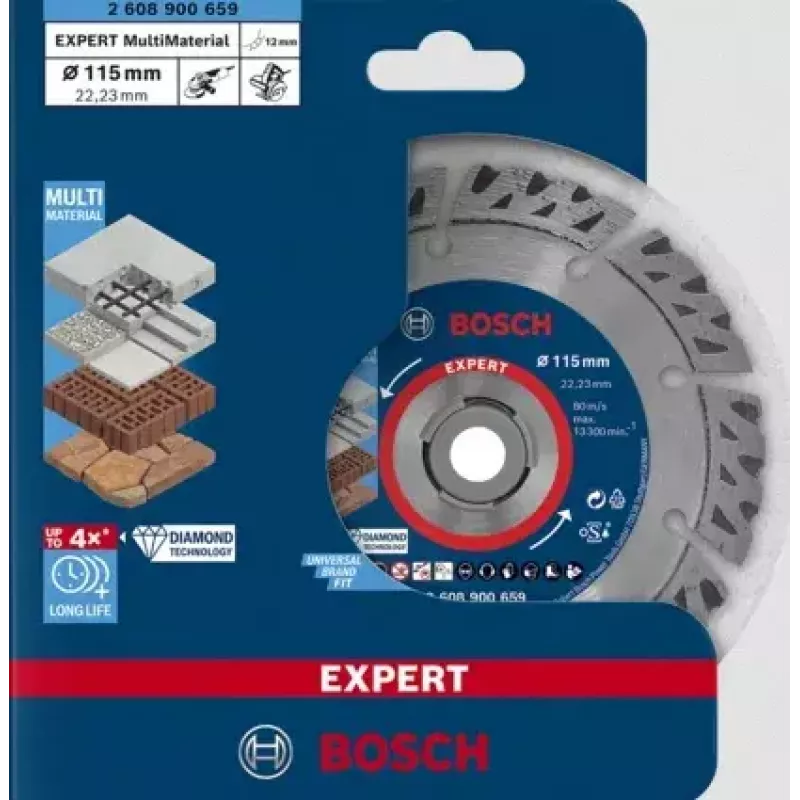 Tarcza do cięcia twardych materiałów budowlanych Bosch EXPERT MultiMaterial 2 608 900 659, 11.5 cm