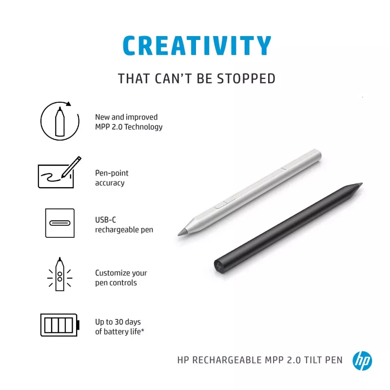 HP Rechargeable MPP 2.0 Tilt Pen (czarny), Laptop, HP, czarny, 1 miesiąc(y), Chiny, Dom