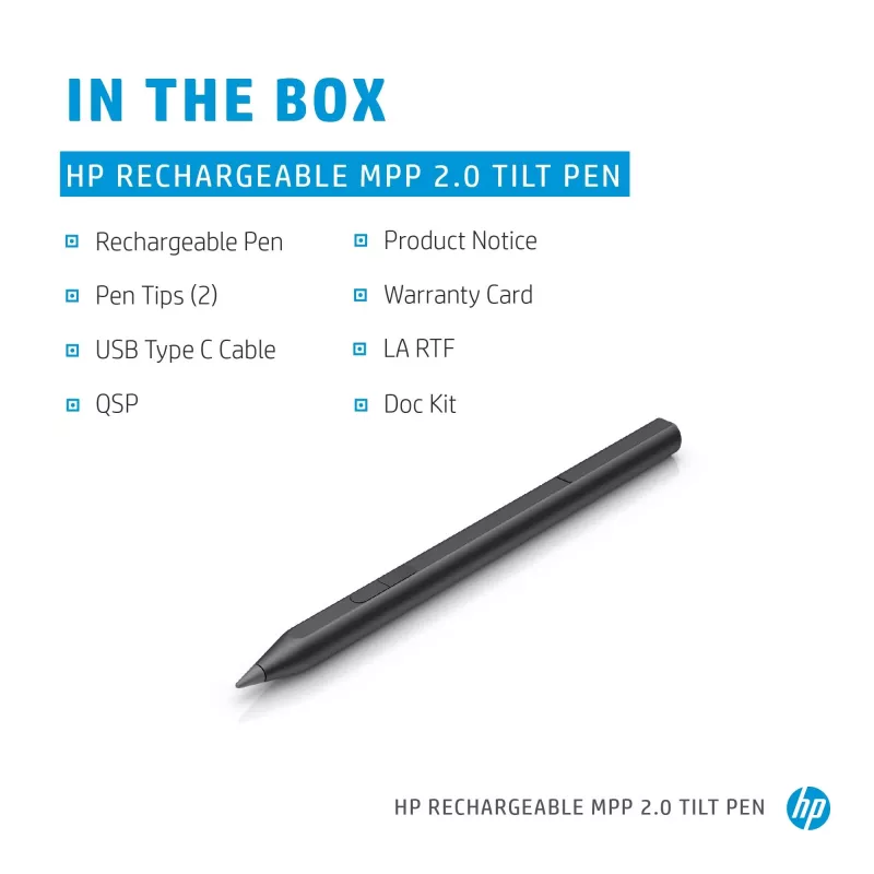 HP Rechargeable MPP 2.0 Tilt Pen (czarny), Laptop, HP, czarny, 1 miesiąc(y), Chiny, Dom