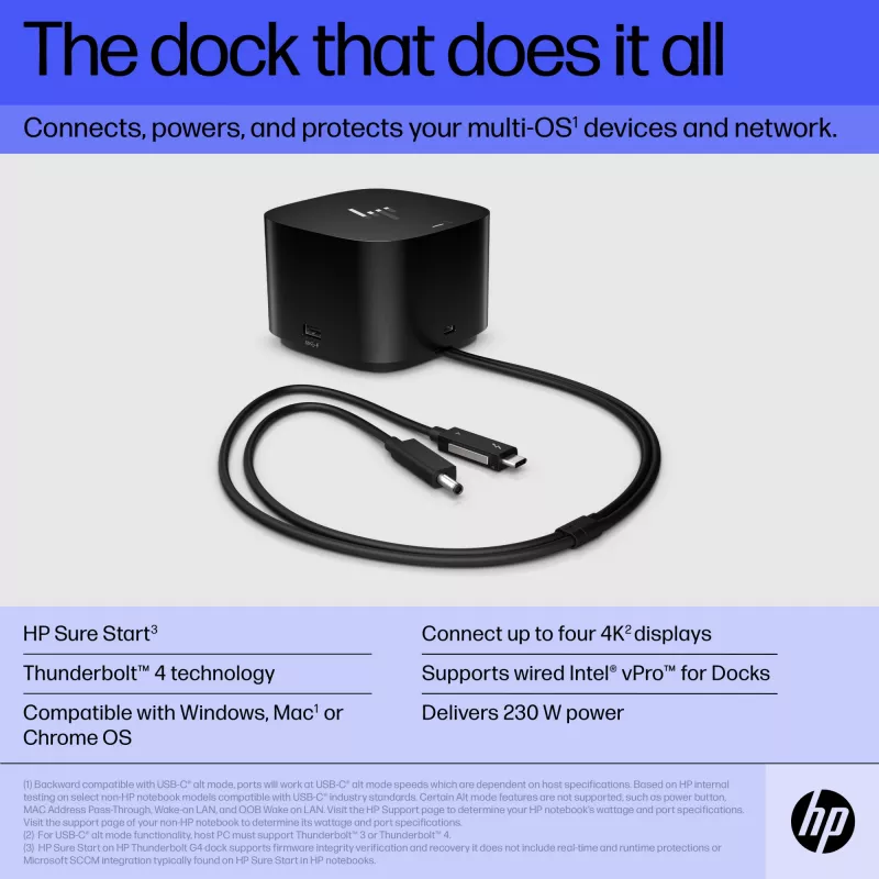 Stacja dokująca HP Thunderbolt Dock 280W G4 Wired Thunderbolt 4 Czarna