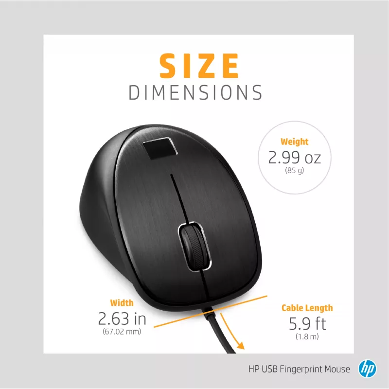 Mysz HP USB Fingerprint mysz USB Type-A