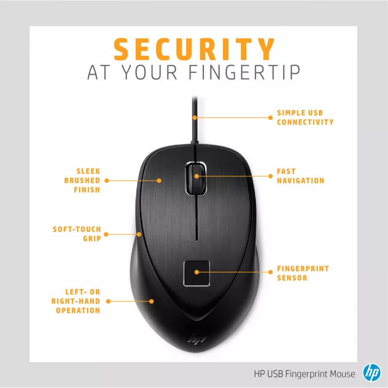 Mysz HP USB Fingerprint mysz USB Type-A