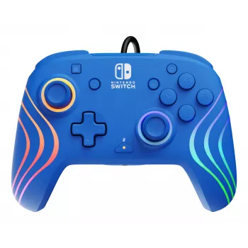 PDP Afterglow Wave niebieski przewodowy gamepad USB analogowy/cyfrowy Nintendo Switch, Nintendo Switch OLED