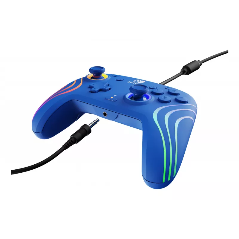 PDP Afterglow Wave niebieski przewodowy gamepad USB analogowy/cyfrowy Nintendo Switch, Nintendo Switch OLED