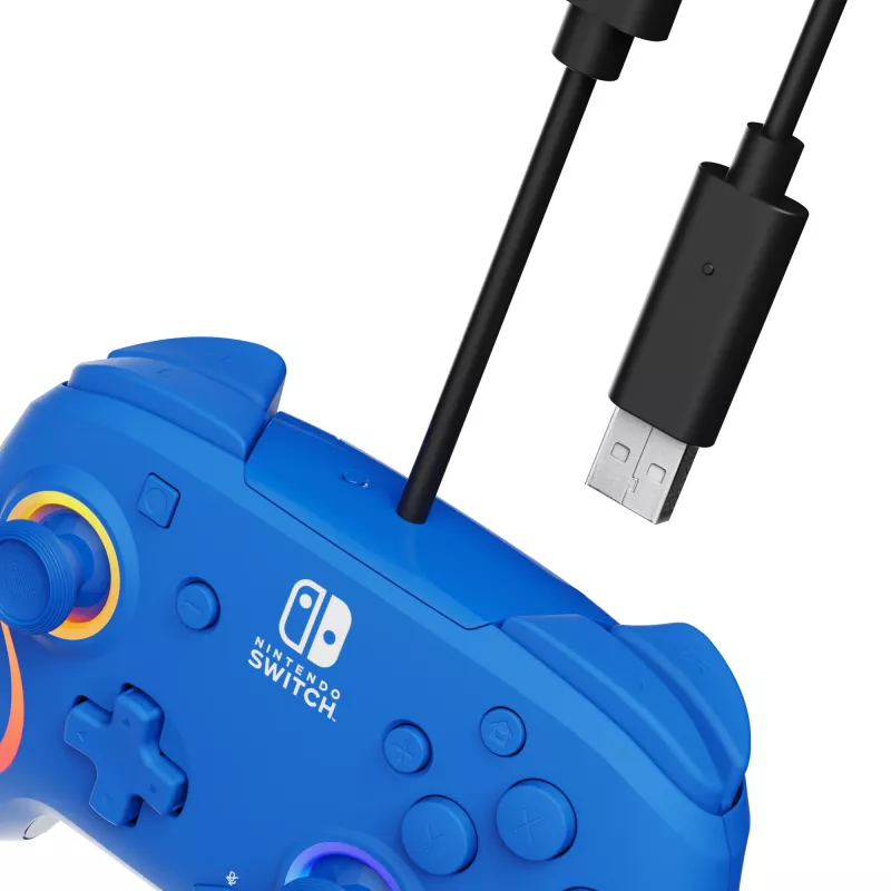PDP Afterglow Wave niebieski przewodowy gamepad USB analogowy/cyfrowy Nintendo Switch, Nintendo Switch OLED