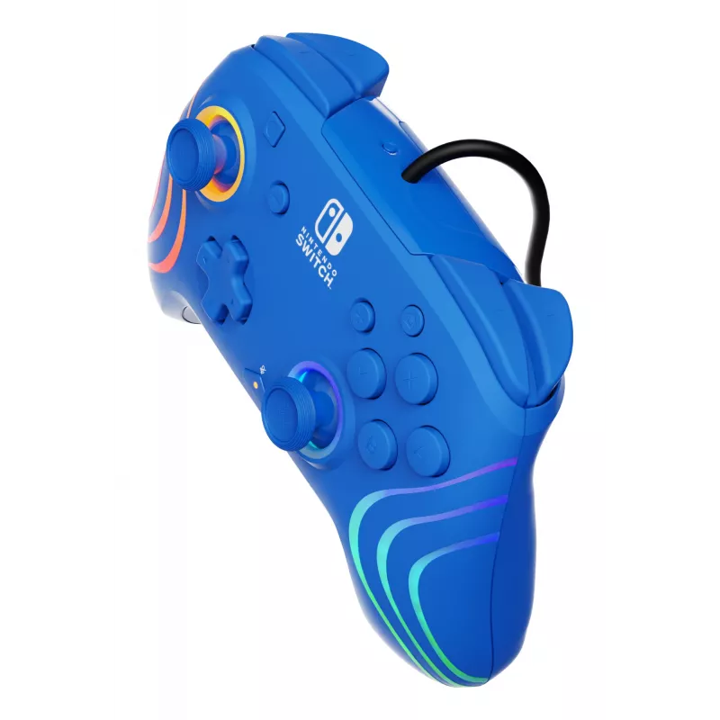 PDP Afterglow Wave niebieski przewodowy gamepad USB analogowy/cyfrowy Nintendo Switch, Nintendo Switch OLED