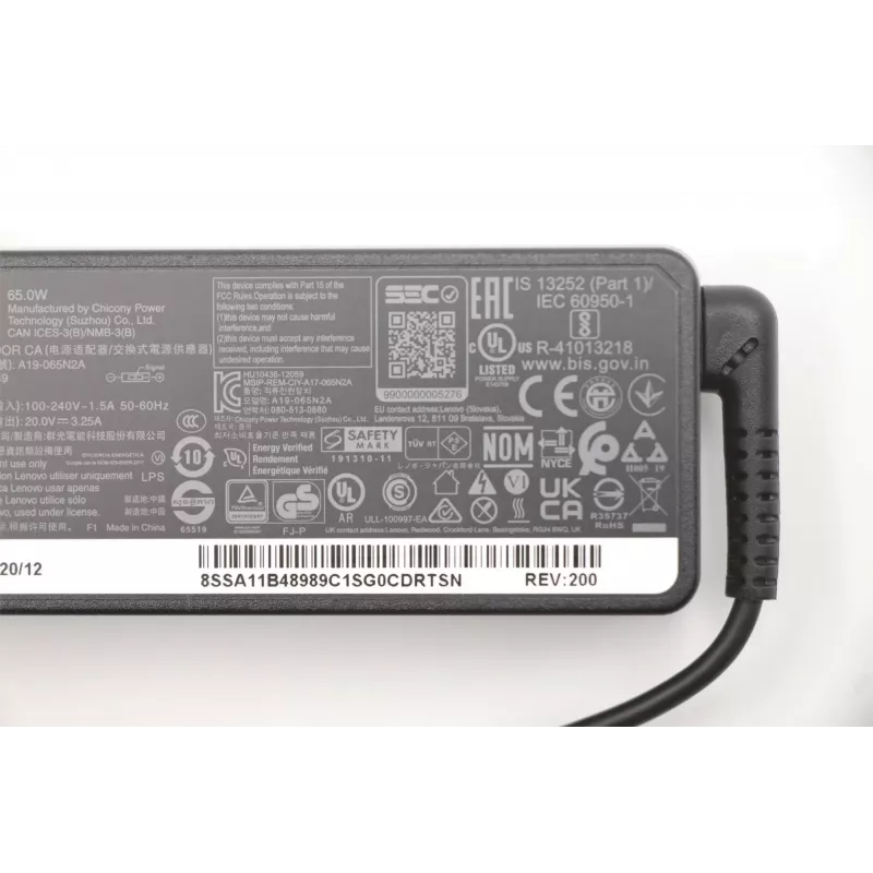 Lenovo 5A10V03250 zasilacz Do wewnątrz 65 W Czarny