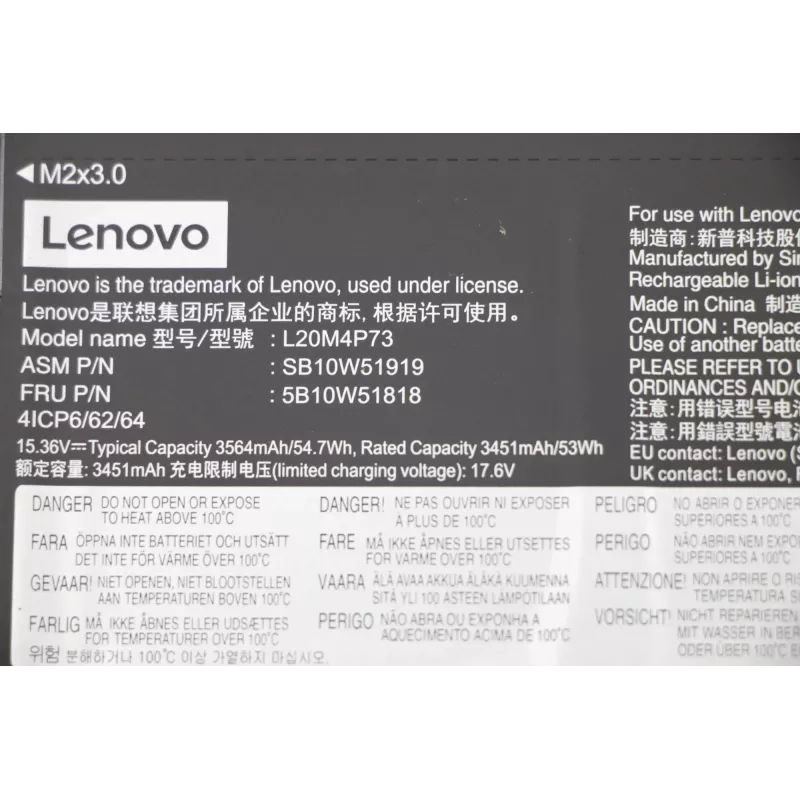 Bateria wewnętrzna do laptopa Lenovo 5B10W51818, 54.7 Wh Li‑ion