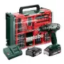 Wiertarko-wkrętarka akumulatorowa z uchwytem pistoletowym Metabo BS 18, uchwyt bezkluczykowy, 1,3 kg, 1600 obr./min, uchwyt 10 mm, 2 Ah Li-Ion (2 akumulatory)