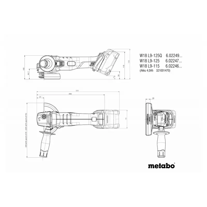 Szlifierka kątowa Metabo W 18 L 9-125