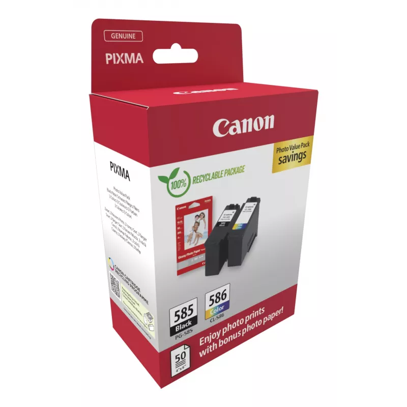 Canon PG-585/CL-586 PVP wkład atramentowy 2 szt. Oryginalny Czarny, Cyjan, magenta, Żółty