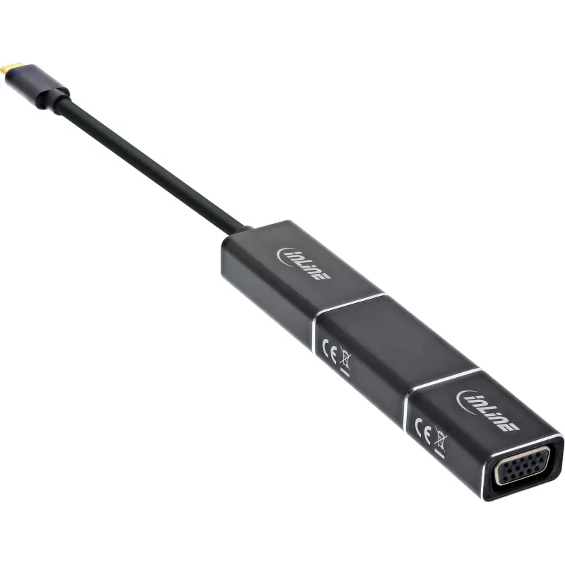 Zestaw konwerterów wyświetlacza InLine USB 6-w-1, 4K/60Hz czarny
