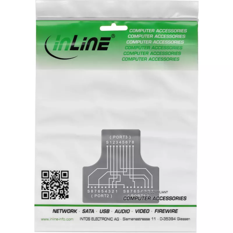 InLine Cat.5e STP T-Adapter gniazdo RJ45 na 2x gniazdo RJ45 czarny