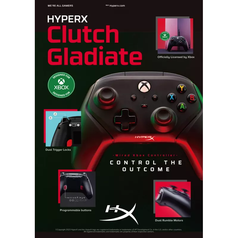 Gamepad HyperX 6L366AA Czarny USB Przewodowy do PC Xbox One Series S X