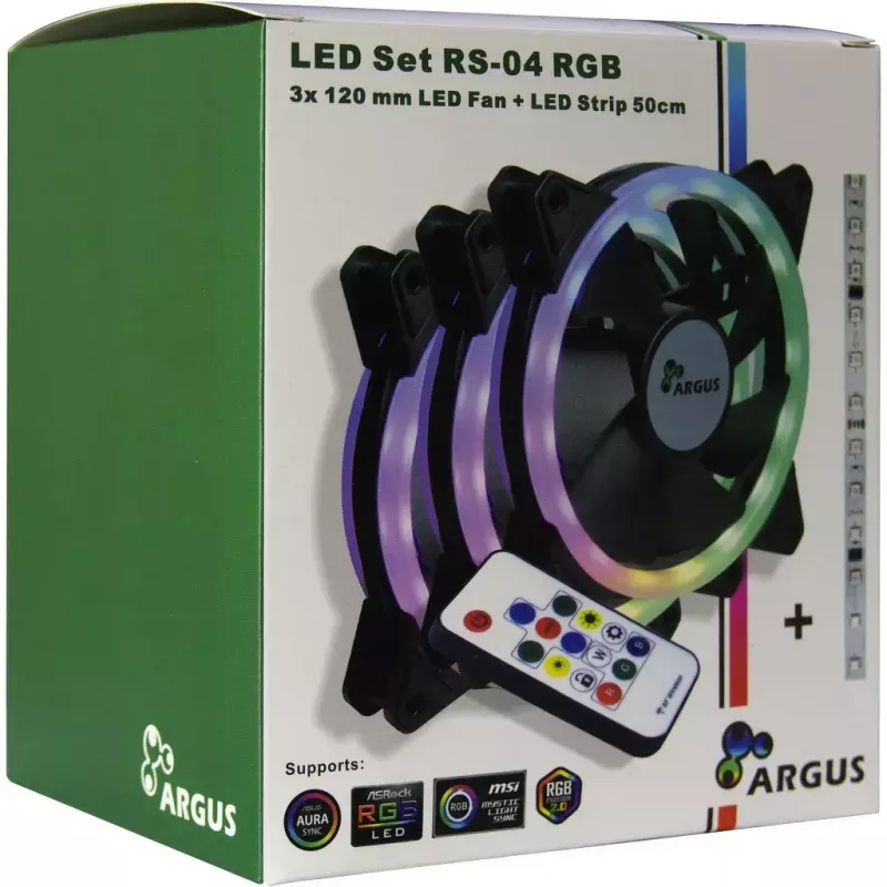 Wentylator do obudowy Inter-Tech RS-04 RGB 12 cm Czarny