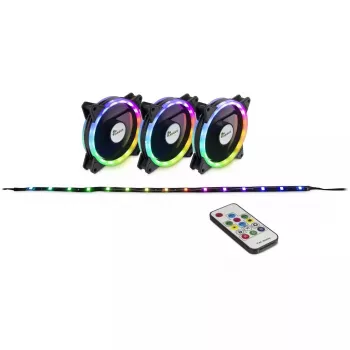 Wentylator do obudowy Inter-Tech RS-04 RGB 12 cm Czarny