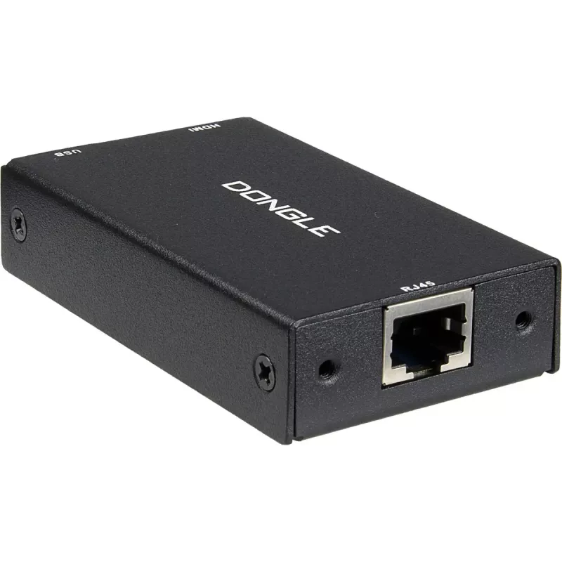 INTER-TECH KT-150H adapter interfejsu KVM RJ-45 (host) na wyjście HDMI, przewodowy, maks. 1980×1080, metal, czarny