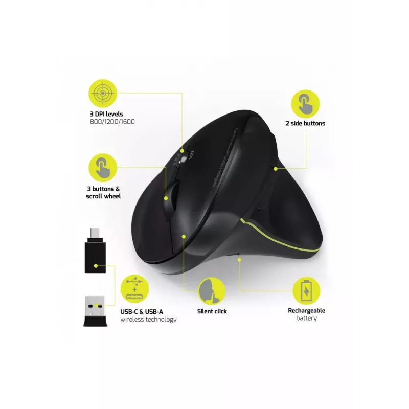 Mysz Port Designs 900706-BT RF Bezprzewodowa + Bluetooth